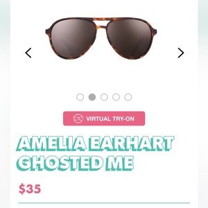 Goodr Amelia Earhart ghosted me aviator sunglasses.  Unisex.